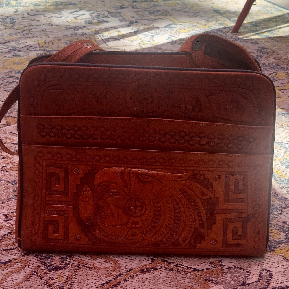 Vintage Embossed Leather Handbag